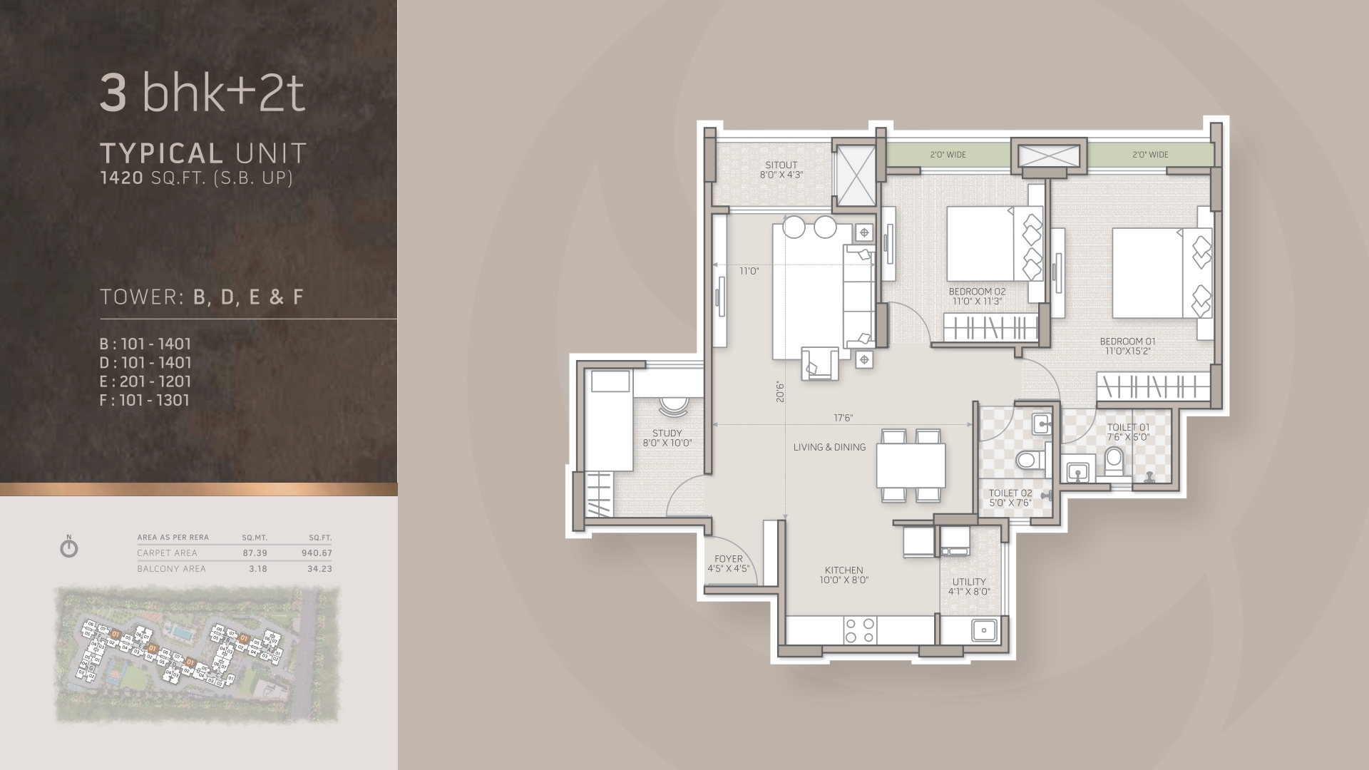 3 bhk 2t Orchid Salisbury